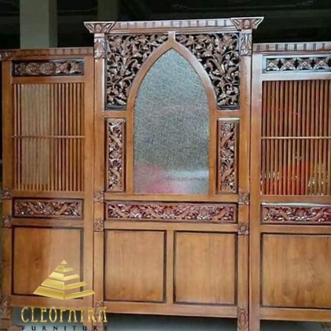 Partisi Penyekat Ruangan Jati Ukir Gebyok Sketsel Pembatas Ruang Kayu