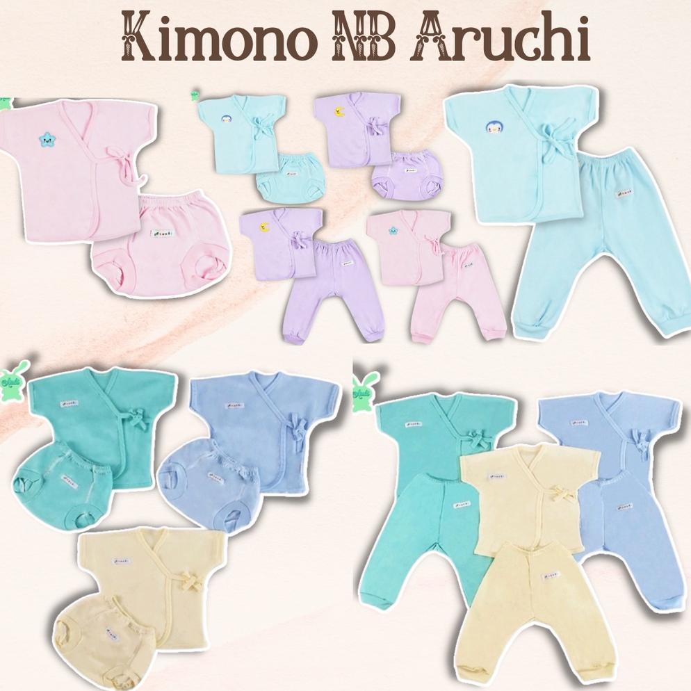 Setelan Kimono Aruchi Newborn dengan Celana Pop / Pendek / Panjang CBKS