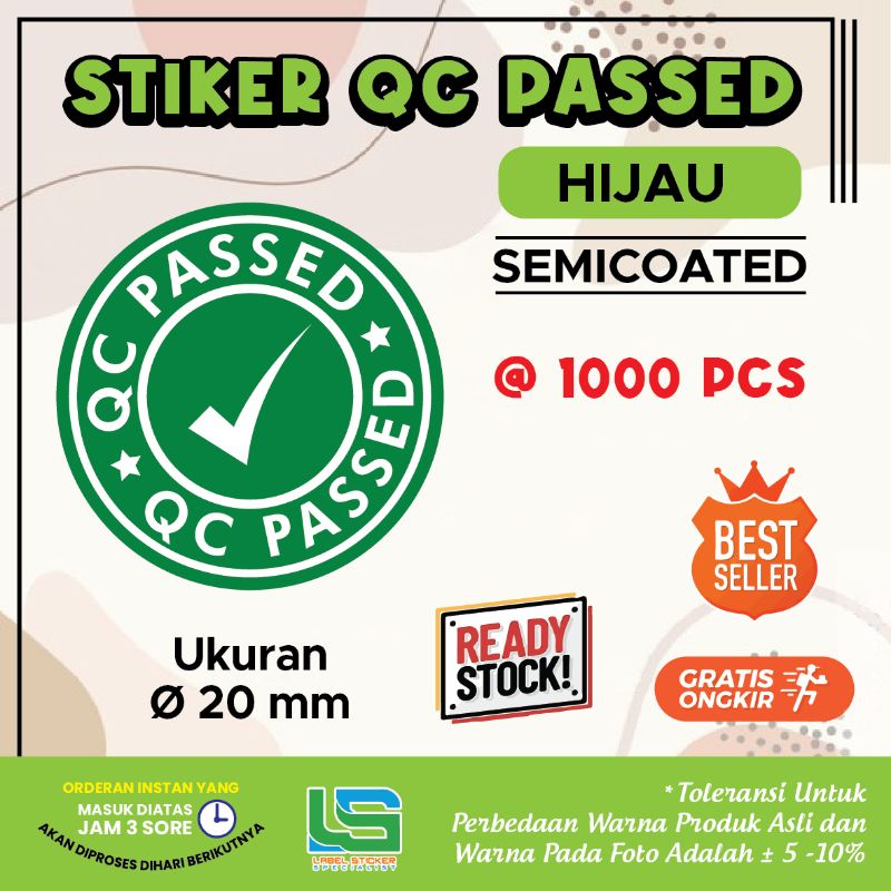 

Stiker Qc Passed Hijau Stiker Penanda Stiker Checked Isi 1000 PCS