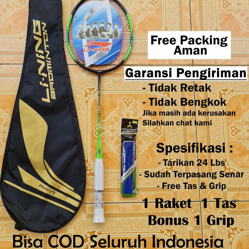 Terupdate [24 Lbs] Raket Badminton Bonus Tas dan Grip - Raket Bulutangkis Grosir Surprise