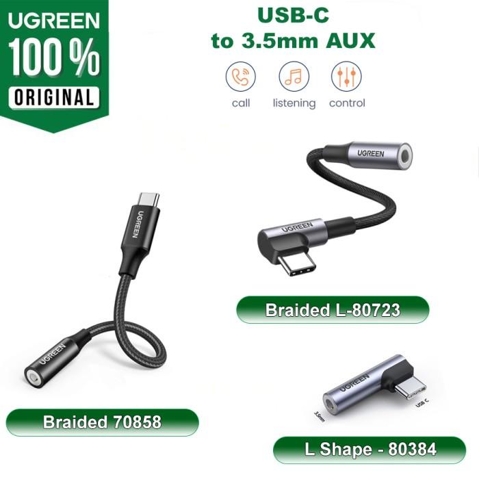 Terlaris Ugreen Type C To Jack 3.5 Mm Female Jack Earphone Kabel Adapter
