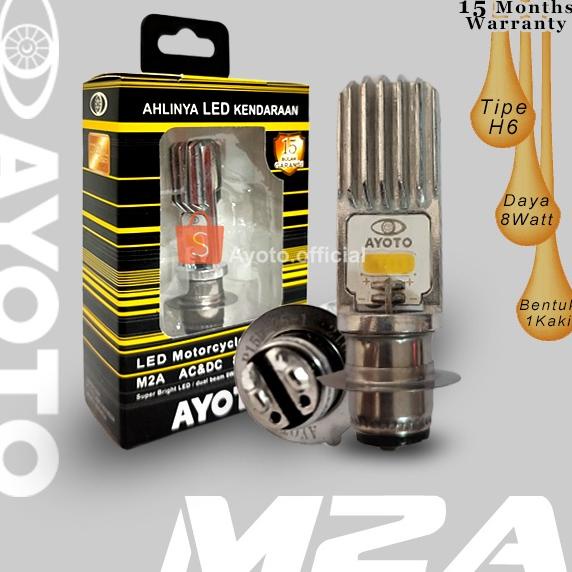 [NEW ARRIVAL ] Lampu LED Motor warna KUNING Bebek Matic AYOTO M2A arus AC/DC Socket T19/H6 [KODE ]