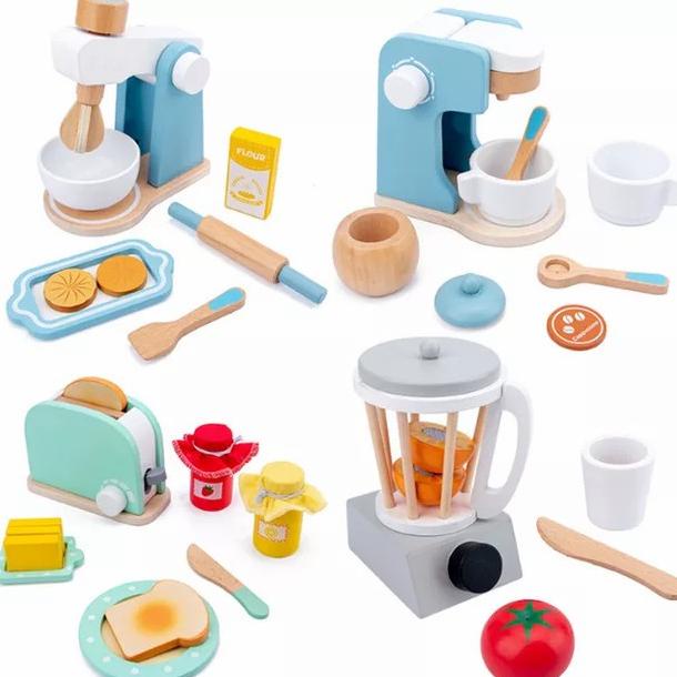 kitchen toys - mainan masak2an kayu - dapur kayu anak - toaster kayu