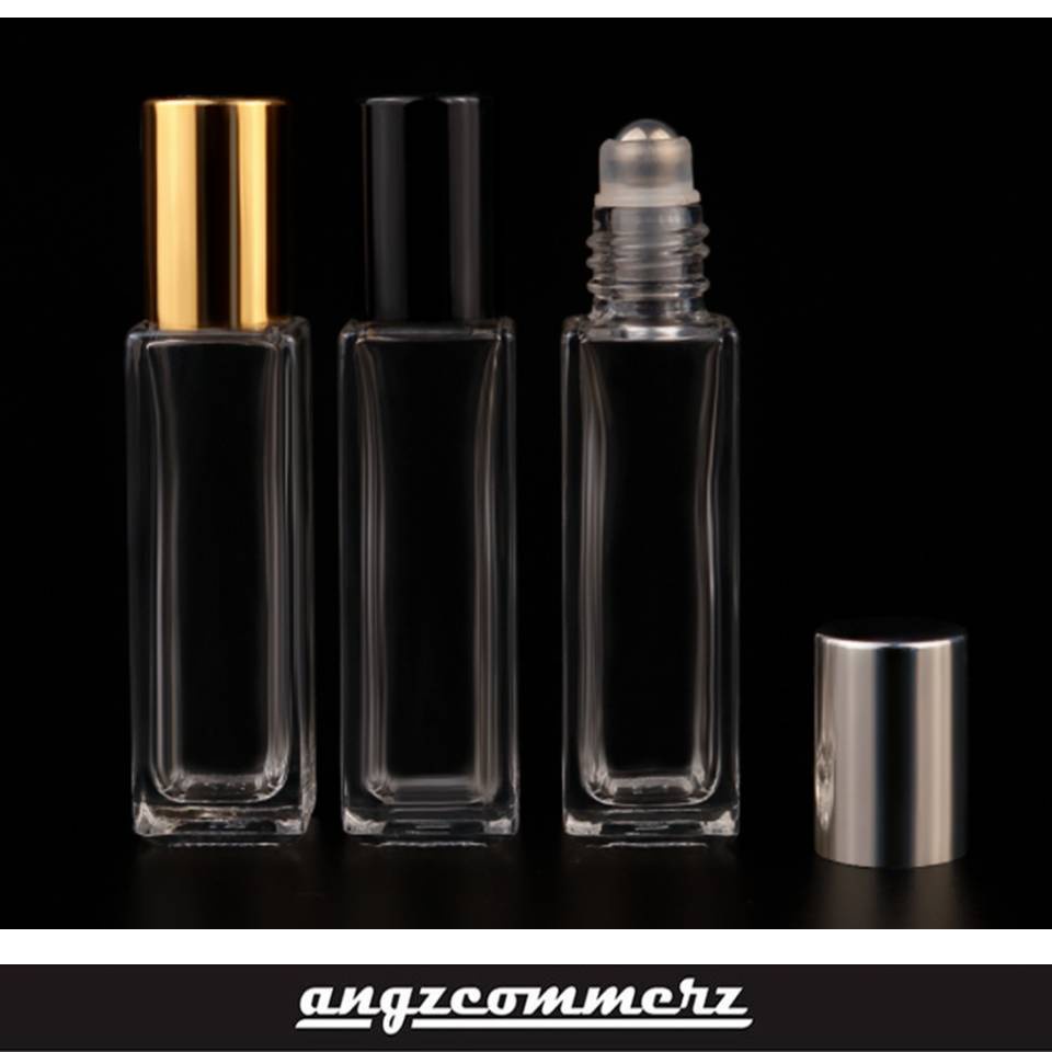 Botol Parfum Kaca Bening Minyak Wangi Kotak Roll On Glass Tebal 5mlRS