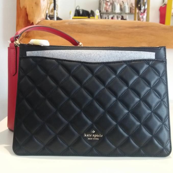 New Sale Clutch Kate Spade Natalia Large Zip Pouch Natalia Black Original Berkualitas