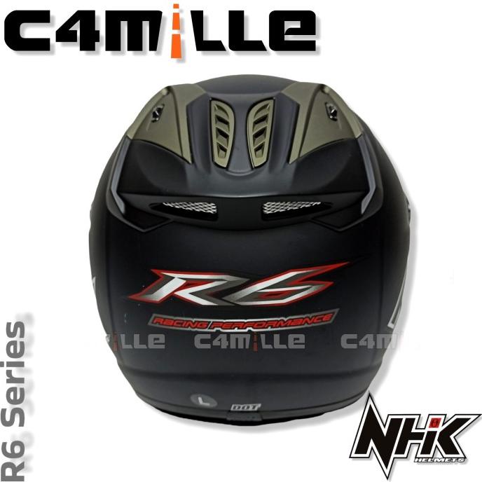 Helm NHK R6 Hitam dop / black dof