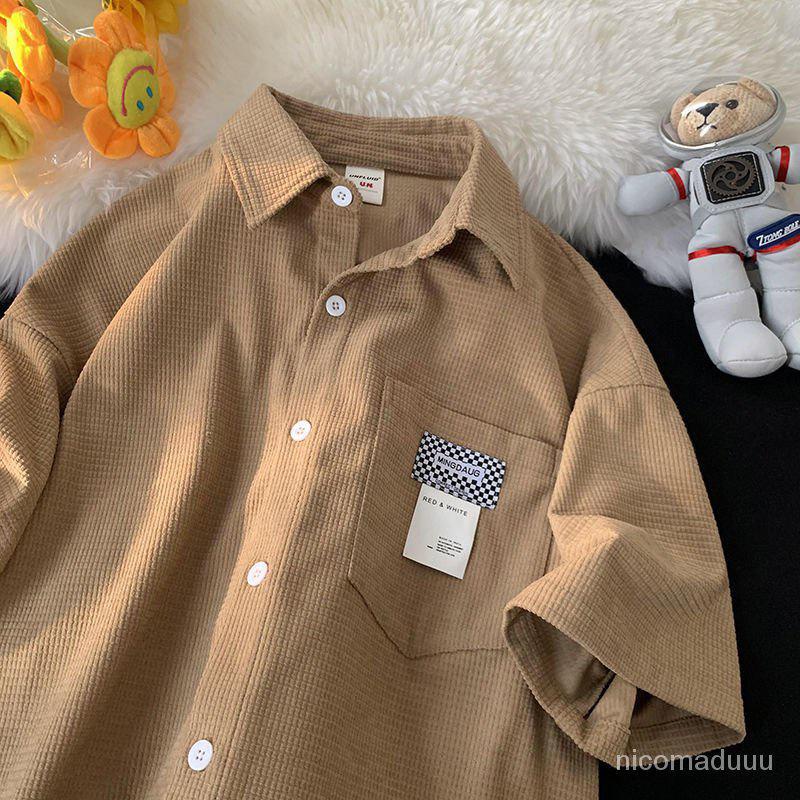 Waffle Kemeja Lengan Pendek Pria/kemeja cowok lengan pendek/kemeja pendek pria distro