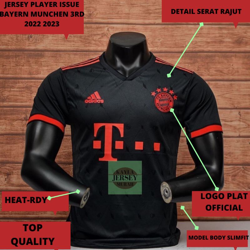 JERSEY BOLA PLAYER ISSUE BAYERN MUNCHEN 3RD 2022 2023 TOP QUALITY