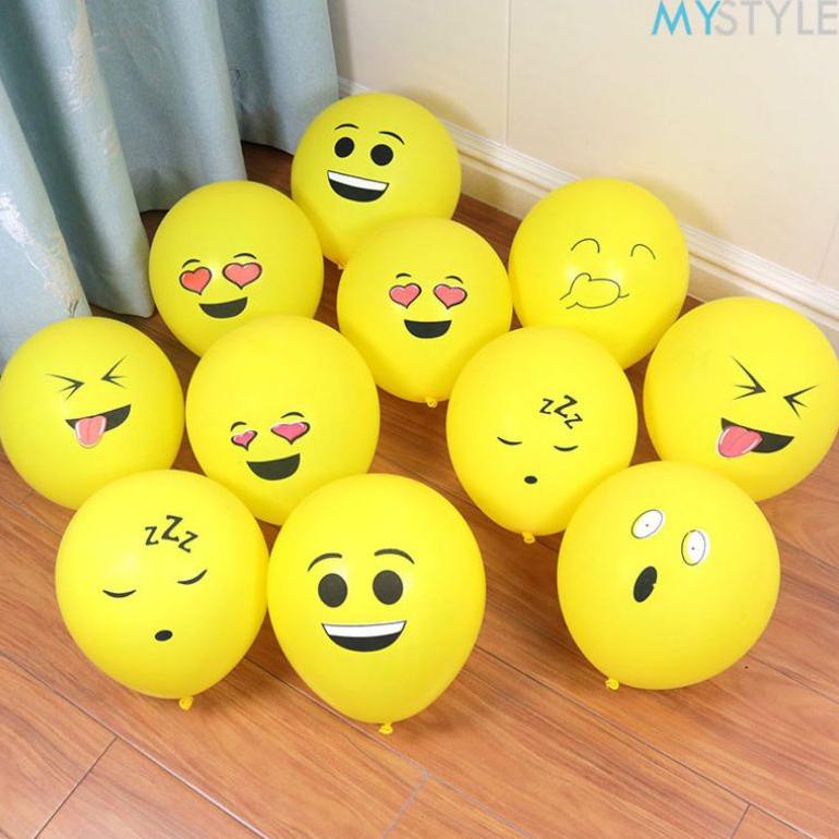 Emoticon Smile Latex Balon Karakter Hiasan Ulang Tahun Dekorasi Kado Kamar Wisuda Doff Rustic Unik