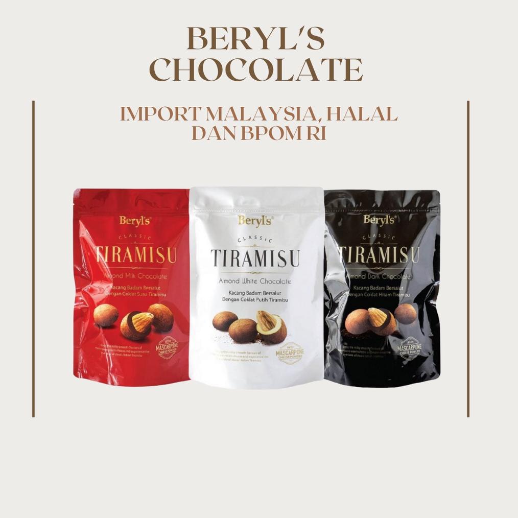 

300gr BERYL'S TIRAMISU CHOCOLATE ALMOND/ COKLAT ALMOND BERYLS IMPORT MALAYSIA, HALAL, BPOM RI. KEMASAN 300 GRAM OLEH OLEH MALAYSIA Non COD