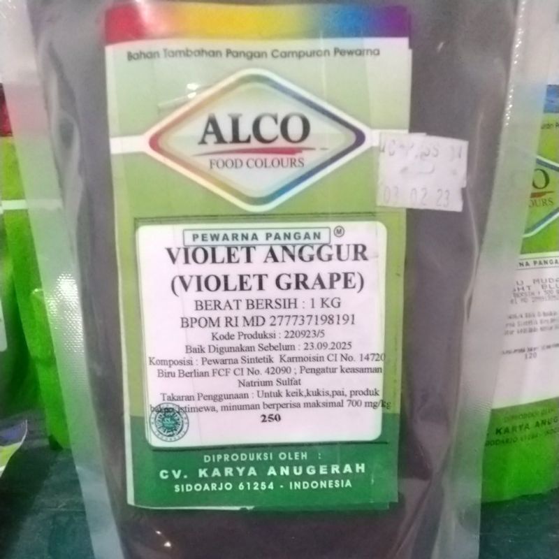 

Pewarna bubuk Ungu Violet (Violet Anggur) 1 kg