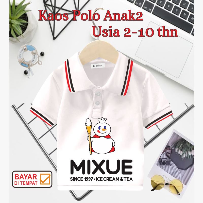 ((IB))KAOS ANAK2 KERAH POLO/MIXUE DIGITAL SABLON