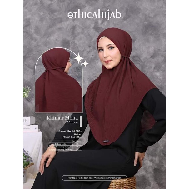 Khimar Wanita Dewasa Hijab Khimar Mona Ethica ORI