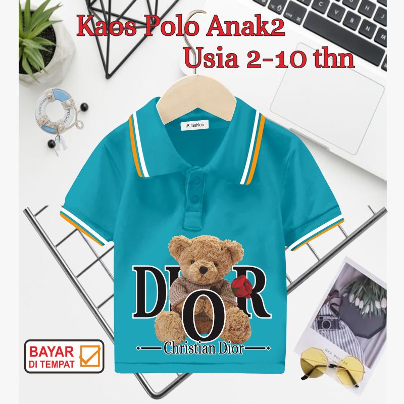 ((IB))KAOS ANAK2 KERAH POLO/BEAR DIGITAL SABLON