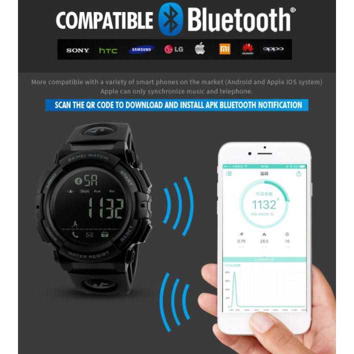 SKMEI Jam Tangan Olahraga Smartwatch Bluetooth - 1303