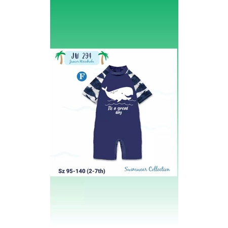 baju renang import anak laki diving lumba-lumba navy