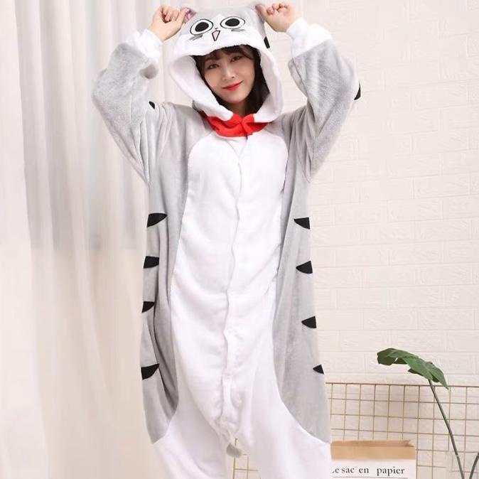 BAJU ONESIE BONEKA KUCING NYANKO SENSEI CAT DEWASA PIYAMA KOSTUM