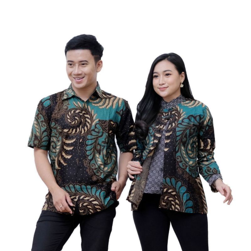 Batik Couple Modern Baju Batik Wanita Blus Hem Atasan Batik Kerja Wanita M L XL XXL Lengan Panjang