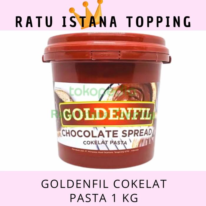 

GOLDENFIL COKELAT PASTA CHOCOLATE SPREAD 1 KG SELAI COKLAT PREMIUM Best Seller