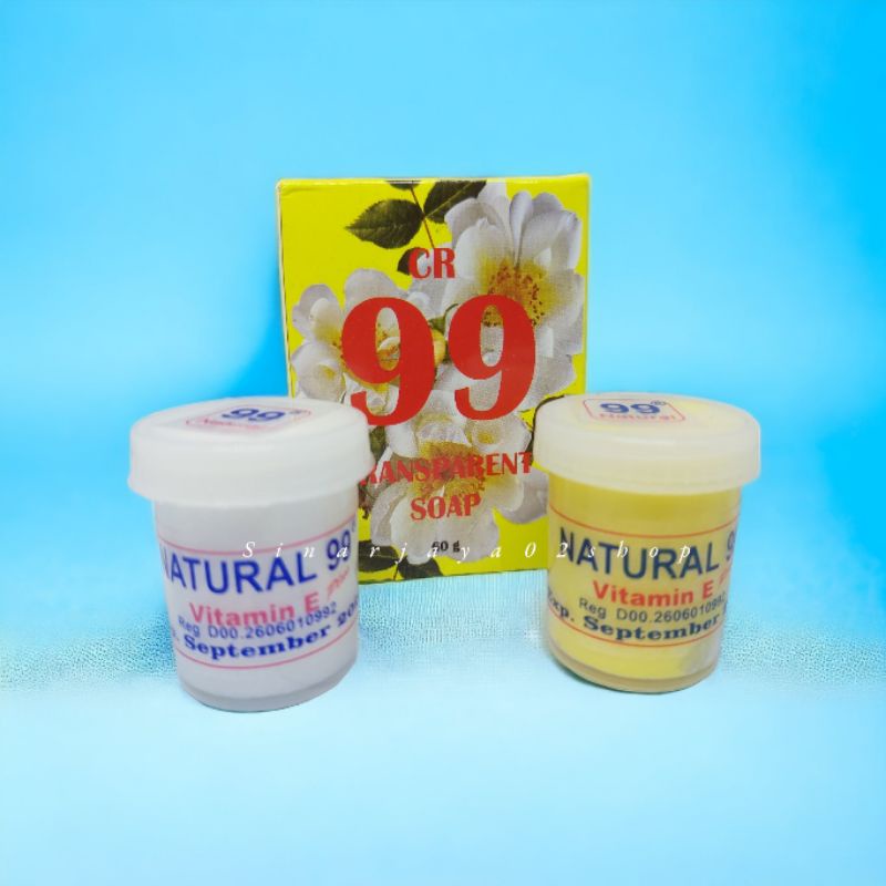 CREAM NATURAL 99 3in1  SIANG DAN MALAM + SABUN 99 60GRM BPOM WHITENING CREM 99 ORIGINAL