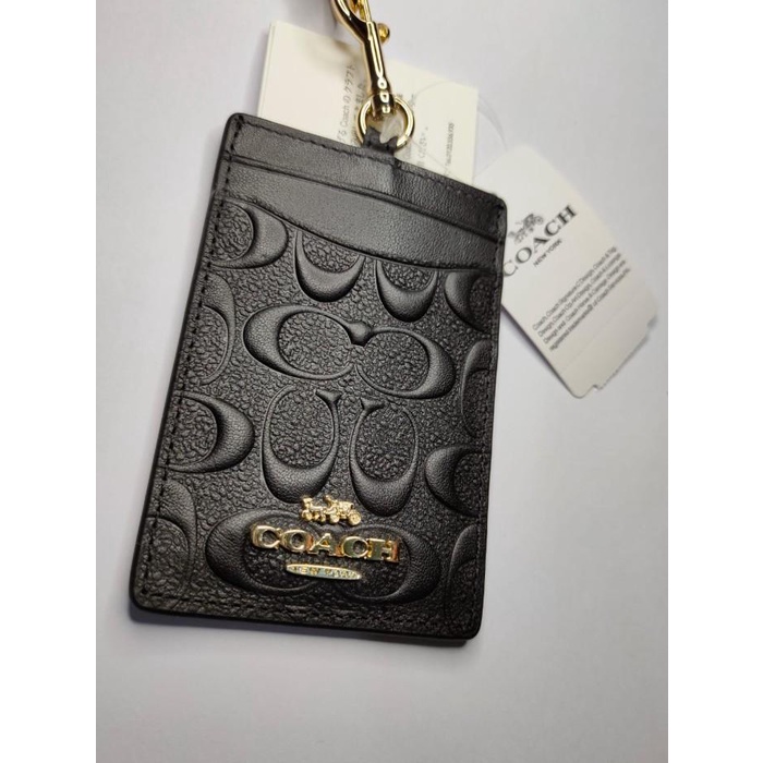 

Coach ID lanyard in debossed Signature Black 73602