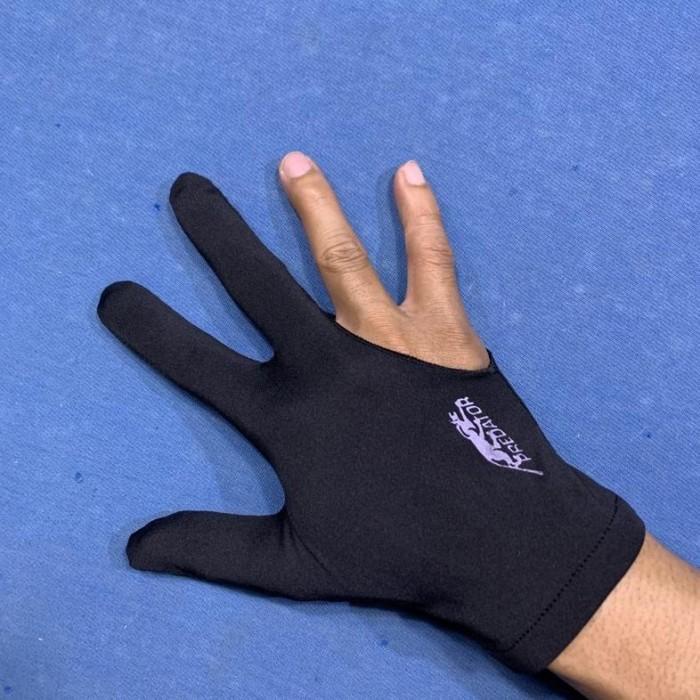 Terlaris Sarung Tangan Billiard Kanan Sablon Predator 3 Finger