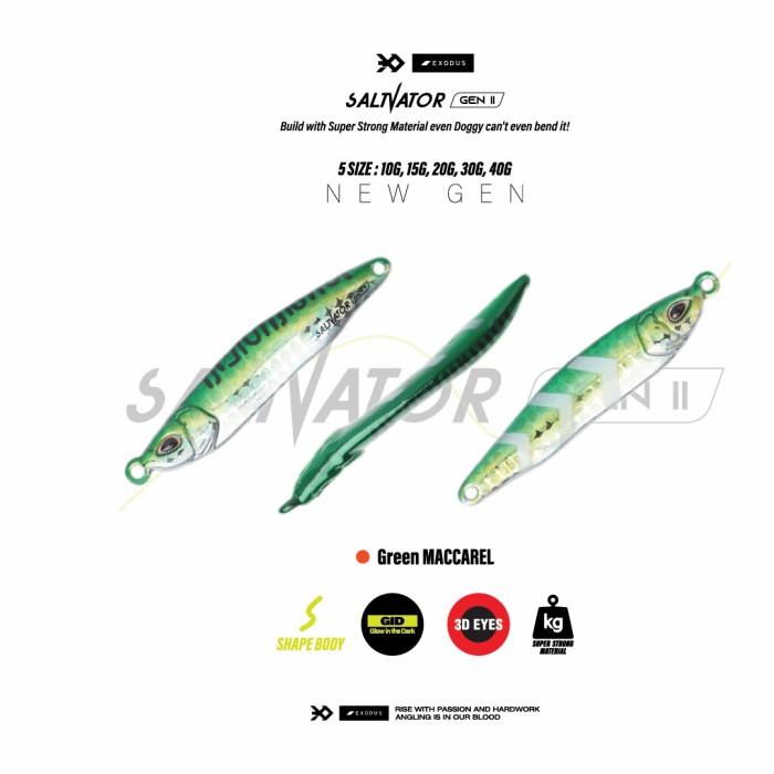 Terlaris Exodus Salvator Green Maccarel Micro Jig Umpan Mancing Gt Barakuda