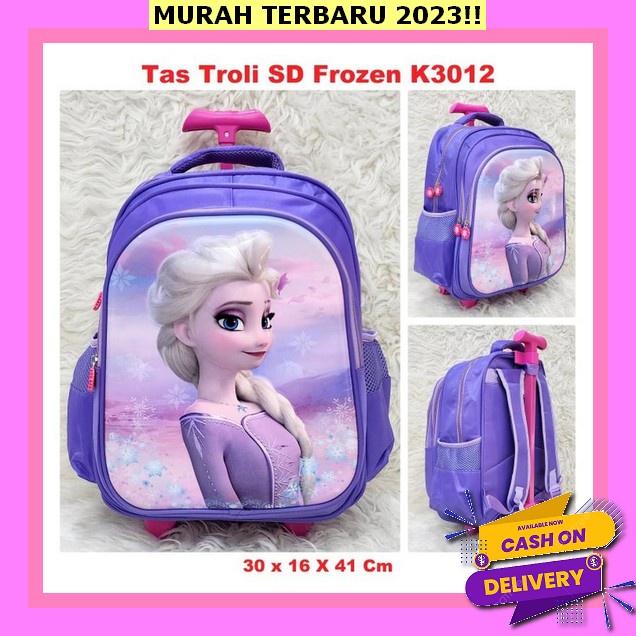 Garsel Gwi 5912 Tas Sekolah Troli Anak Perempuan Pink Rabbit Tk Sd Paud Dinier Murah Original Keren 