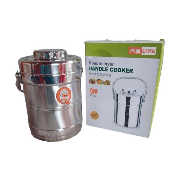 Han Pan Handle Cooker Double Layer Stainless Steel Tempat Nasi Rantang Panci Susun