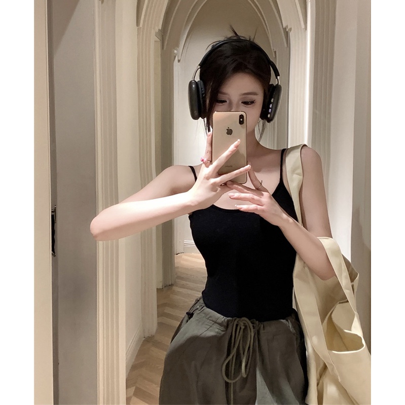 ✉☄cropped top keinginan murni angin musim panas slim hot girl design sexy backless camisole with one-piece top bottoming shirt for women #COD