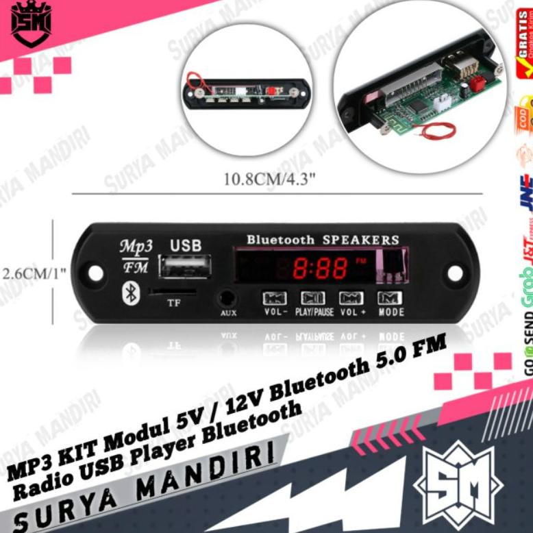 MODUL KIT MP3 BLUETOOTH USB FM RADIO KIT MP3 WIRELESS