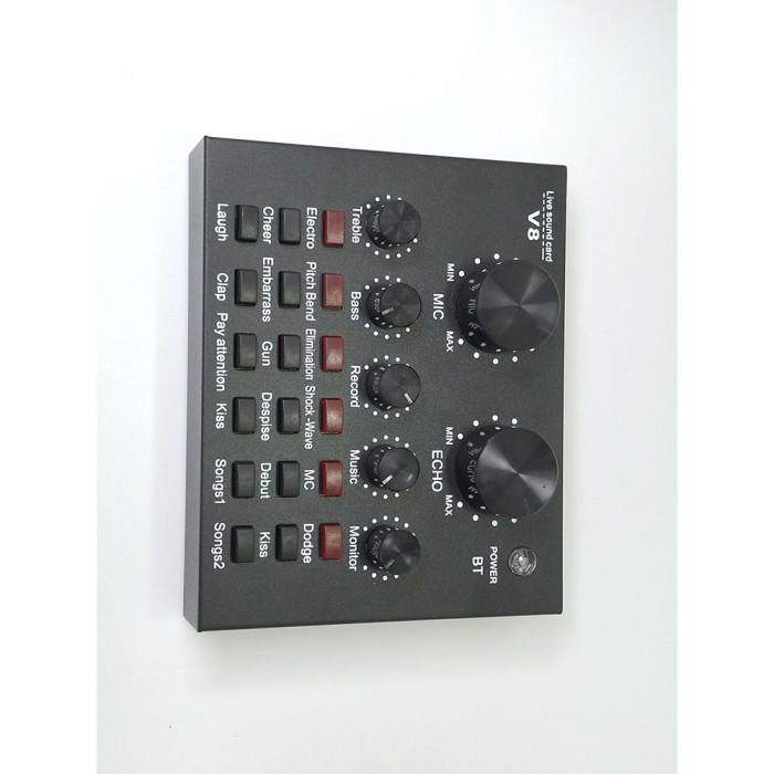 Bluetooth Audio USB External Soundcard Broadcast Microphone Headset V8