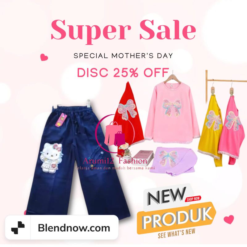 COD setelan kulot denim atasan import anak usia 1-12 tahun//onset kulot baju import anak kekinian//s