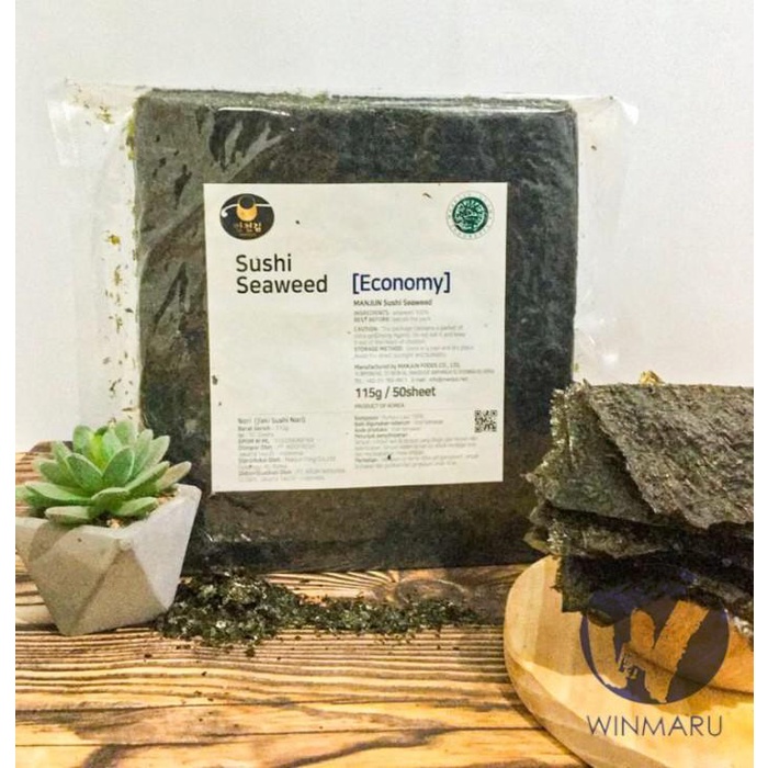 

Maker Manjun Sushi Nori Economy Grade Seaweed Rumput Laut 50 Sheets/Lembar