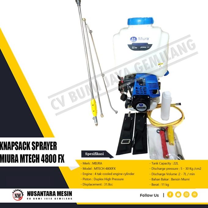 MESIN SEMPROT HAMA MIURA MTECH 4800FX 4TAK bestseller