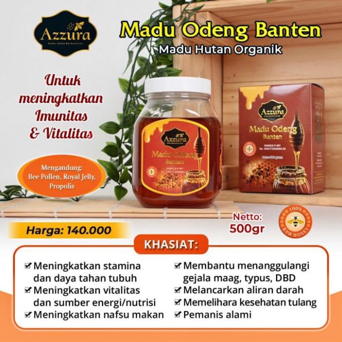 

MADU AZZURA - MADU ODENG BANTEN - MADU HUTAN ORGANIK (RAW HONEY) 500GR