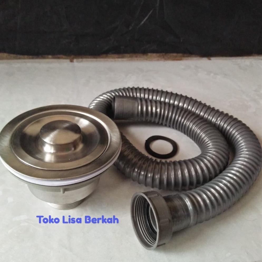 Afur Saringan Bak Cuci Piring Dapur / Afur Wastafel Cuci Piring STainless Tebal Dan Selang
