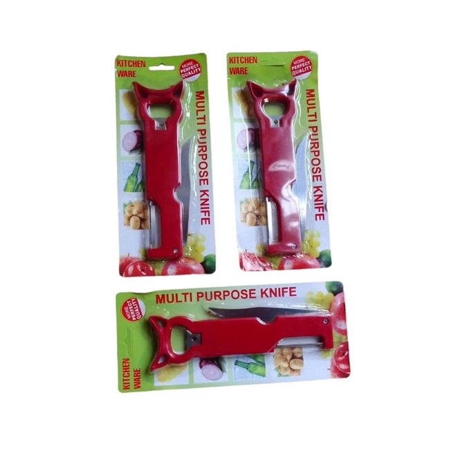 Peeler 3 in 1 Pisau Kupas Buah Sayur Pisau Lipat Pembuka Botol Multi Purpose Knife 391 M-657