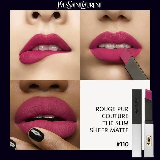 ysl the slim leather matte lipstick & Sheer Lipstik Rouge Pur Couture