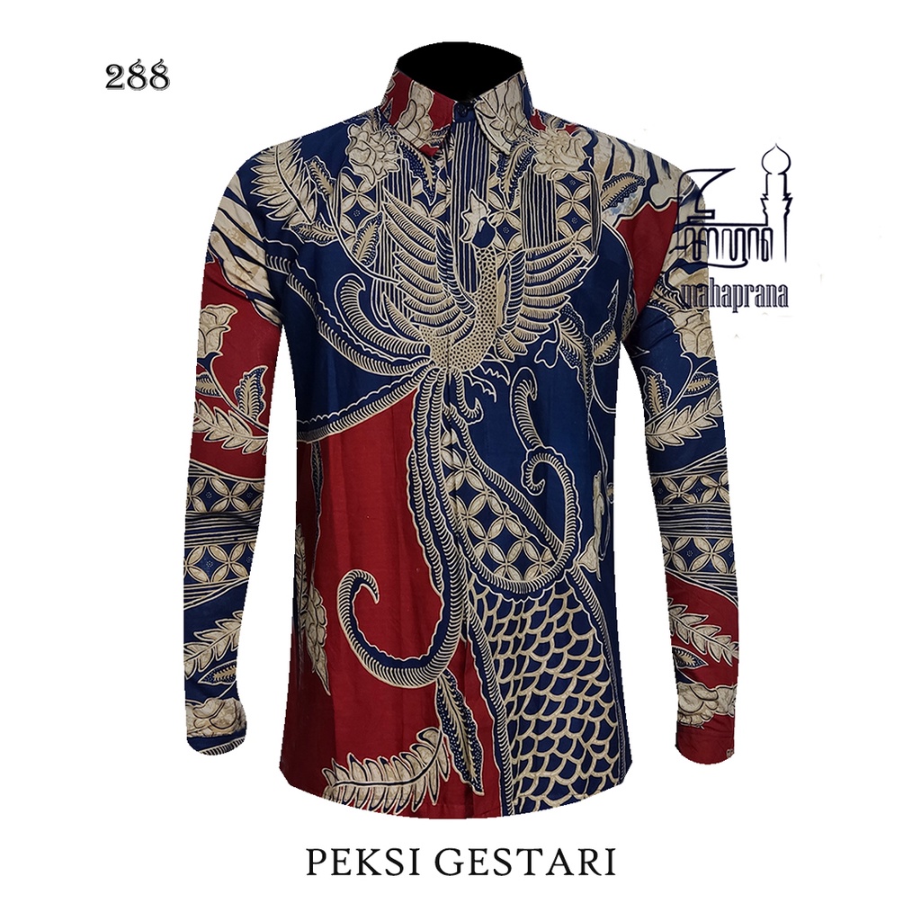 BATIK MAHAPRANA Motif Peksi Gestari Atasan Kemeja Batik Pria Lengan Panjang Full Furing MHP-288