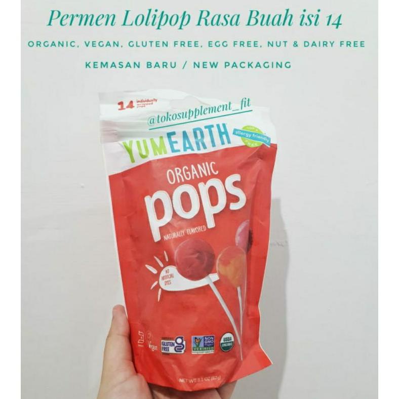 

Yumearth / Yum Earth Organic Pops/ lollipop sehat isi 14 Best Seller