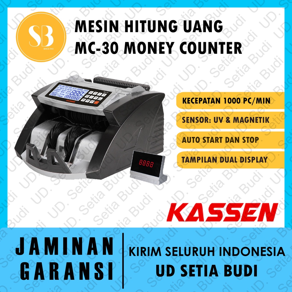 Mesin Penghitung Uang Kassen MC-30 Dual Display Money Counter