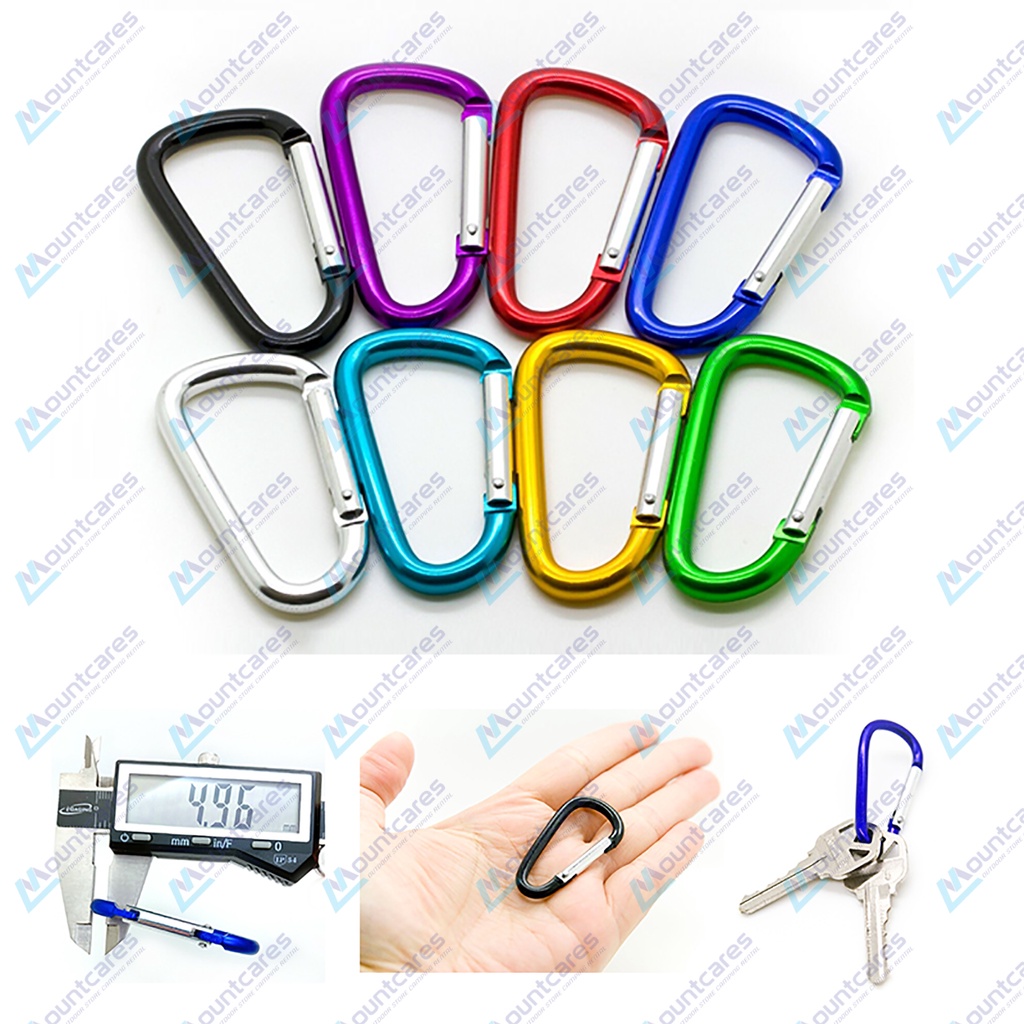 Carabiner 5D Shape Alumunium Alloy Ganci Gantungan Kunci Karabiner Mini Serbaguna