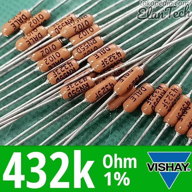 Resistor 432k 1% Vishay Dale RLR07 Substitusi 430k 0.25W Elan73c