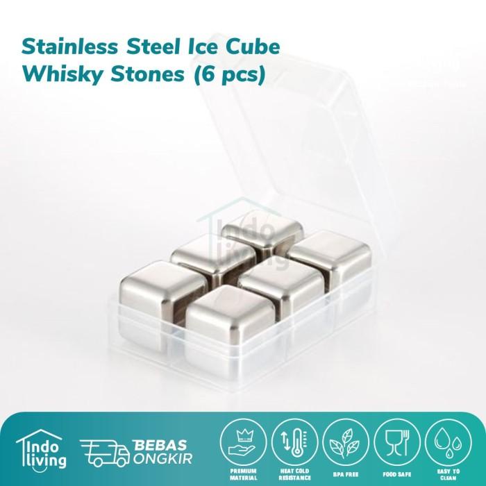 Best Seller Indoliving Ice Cube Stainless Steel 6Pcs - Es Batu Food Grade Reusable