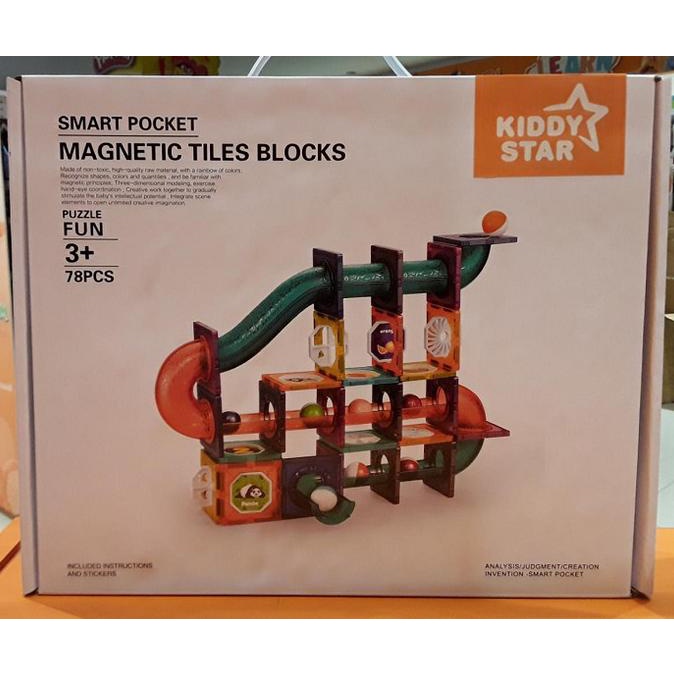 HOT SALE SALE MAINAN: KIDDY STAR SMART POCKET MAGNETIC TILES BLOCKS 78 PCS ORI TERLARIS