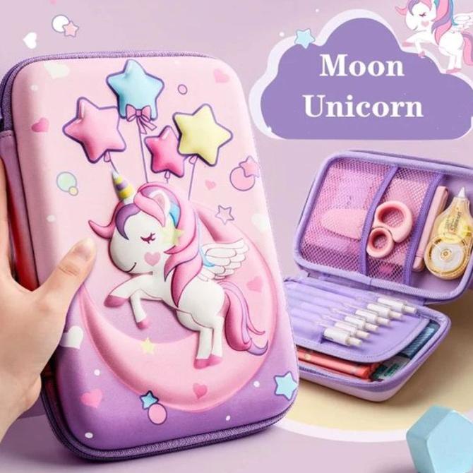 

Big Sale Kotak Tempat Pensil Ala Smiggle Hardcase 2 Sisi Timbul 3D Unicorn Moon Discount