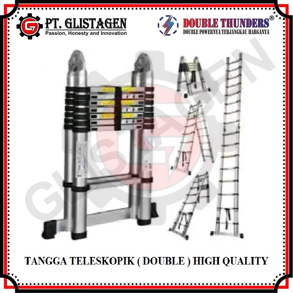 Tangga Teleskopik Aluminium Double 3.3Meter + 3.3Meter ( 6.6 Meter )