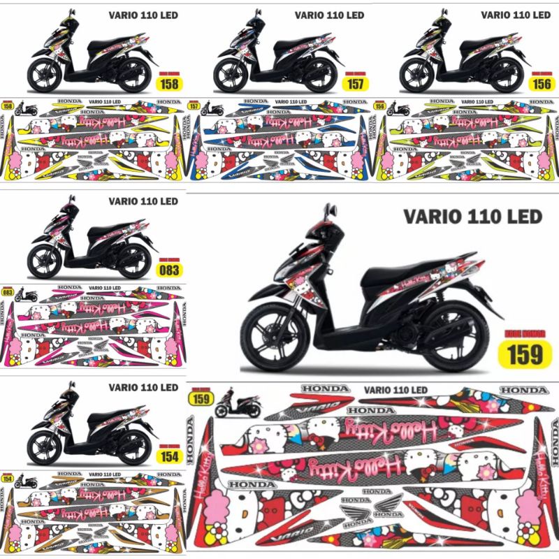 Striping Vario 110 fi hello Kitty / Stiker variasi Honda Vario LED / Decal custom aksesoris body mot