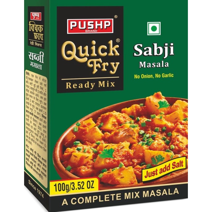 

Ready stock] PUSHP QUICK FRY SABJI MASALA BOX 100 GM
